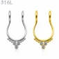 Faux Piercing Septum Couronne Zirconiums Acier 316L.