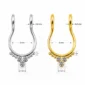 Faux Piercing Septum Couronne Zirconiums Acier Chirurgical 316L (dimensions)