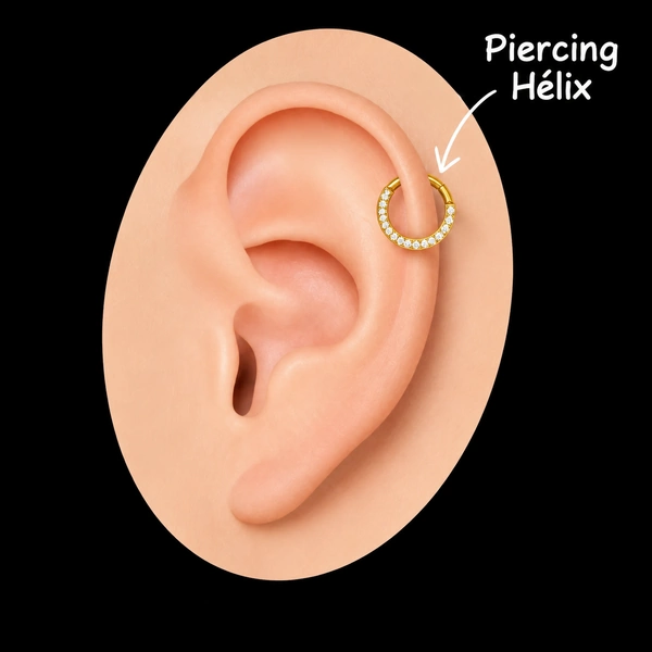 Piercing Hélix Doré - Anneaux & Labrets Oreille.