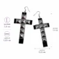 Boucles d'Oreilles Croix à Rivets Pyramide (dimensions).