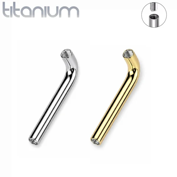 Barre L-Bent 14G en Titane ASTM-F136 à Filetage Interne.