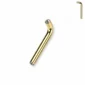 Barre de Piercing Coudée L-Bent 14G Titane ASTM-F136 Doré Filetage Interne.
