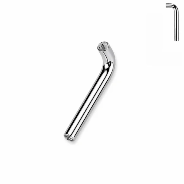 Barre de Piercing Coudée L-Bent 14G Titane ASTM-F136 Filetage Interne Barre de Piercing Coudée L-Bent 14G Titane ASTM-F136 Filetage Interne.