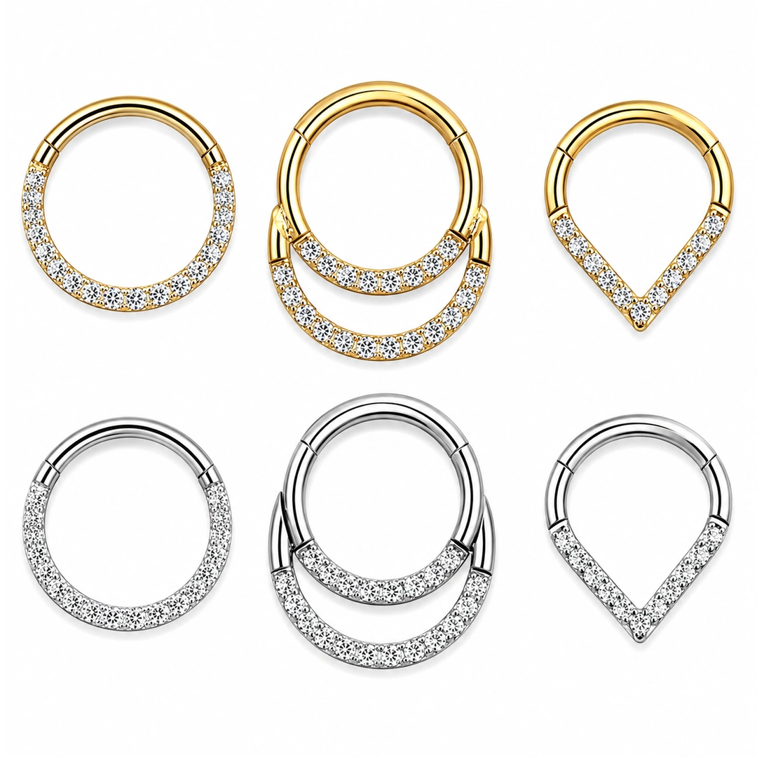 Différents modèles de piercings clicker