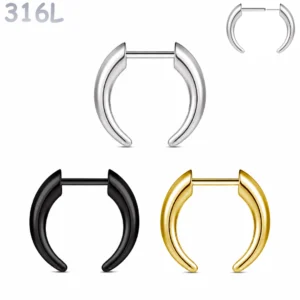 Faux Écarteur Septum Corne de Buffle Threadless 16G.