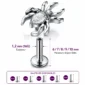 Piercing Araignée Labret Titane à Zirconium Griffé (dimensions labret)