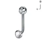 Piercing L-Bent Titane ASTM-F136 avec Bille Sertie & Sphère à Zirconium Blanc.