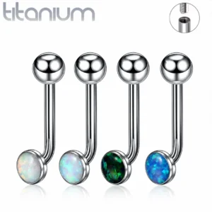Piercing L-Bent Titane ASTM-F136 avec Opalite.