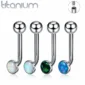 Piercing L-Bent Titane ASTM-F136 avec Opalite.