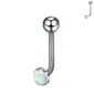 Piercing L-Bent Titane ASTM-F136 avec Opalite Blanc Irisé.