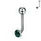 Piercing L-Bent Titane ASTM-F136 avec Opalite Vert Loden.