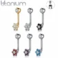 Piercing L-Bent en Titane ASTM-F136 à Fleur de Zirconiums.