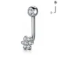 Piercing L-Bent en Titane ASTM-F136 à Fleur de Zirconiums Blancs
