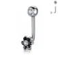 Piercing L-Bent en Titane ASTM-F136 à Fleur de Zirconiums Noirs