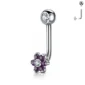 Piercing L-Bent en Titane ASTM-F136 à Fleur de Zirconiums Violet