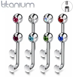 Piercing L-Bent en Titane ASTM-F136 avec Zirconium.