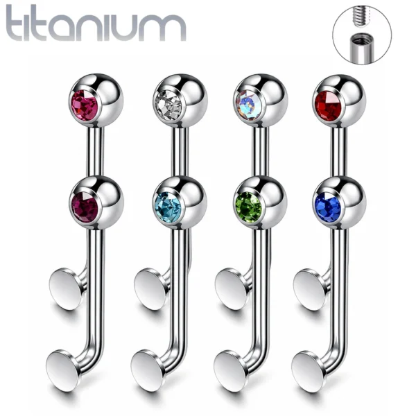 Piercing L-Bent en Titane ASTM-F136 avec Zirconium.