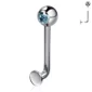Piercing L-Bent en Titane ASTM-F136 avec Zirconium Bleu Aqua