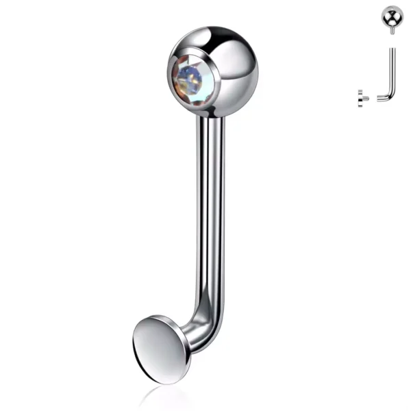 Piercing L-Bent en Titane ASTM-F136 avec Zirconium Multicolore Piercing L-Bent en Titane ASTM-F136 avec Zirconium Multicolore
