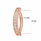 Piercing Nombril Clicker Titane Or Rose avec Barrette Zircons Sertis (dimensions)