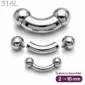 Barbell Courbé en Acier Gros Calibre 12G-00G (2 à 10 mm).