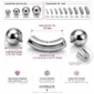 Barbell Courbé en Acier Gros Calibre 12G-00G (dimensions)