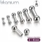 Barbell Droit en Titane Gros Diamètre 12G-0G (2 à 8 mm).