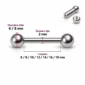 Barbell Droit en Titane Gros Diamètre 12G (2mm).