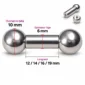 Barbell Droit en Titane Gros Diamètre 2G (6mm).