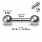 Barbell Droit en Titane Gros Diamètre 6G (4mm).