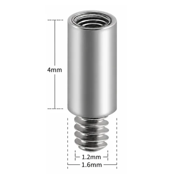 Extension pour Tige de Piercing en Titane 4mm Filetage 1,2 mm Extension pour Tige de Piercing en Titane 4mm Filetage 1,2 mm.