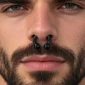 Homme avec Piercing Fer à Cheval Acier Noir Gros Diamètre au Septum