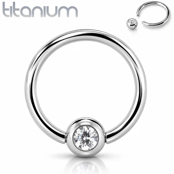 Piercing Anneau CBR Titane à Bille Sertie Zirconium Piercing Anneau CBR Titane à Bille Sertie Zirconium.