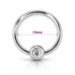 Piercing Anneau CBR Titane à Bille Sertie Zirconium Diamètre 10 mm.