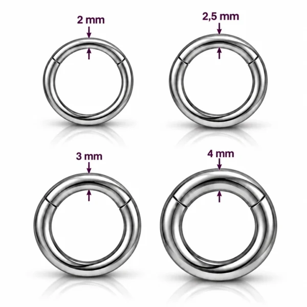 Piercing Anneau Gros Calibre 12G-6G (2 à 4 mm) en Acier 316L Poli Piercing Anneau Gros Calibre 12G-6G (2 à 4 mm) en Acier 316L Poli