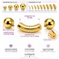Piercing Banane Dorée Gros Calibre 12G-00G en Acier Chirurgical 316L (dimensions)