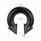 Piercing Fer à Cheval Acier Noir Gros Calibre avec Pointes 10X16X14 mm