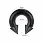 Piercing Fer à Cheval Acier Noir Gros Calibre avec Pointes 8X16X12 mm