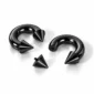 Piercing Fer à Cheval Noir Gros Calibre avec Pointes Acier 316L