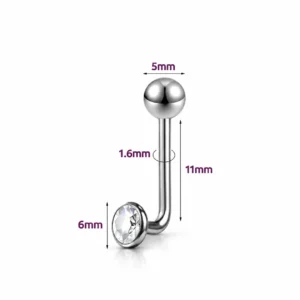 Piercing L-Bent Titane Christina VCH 14G 11 mm.