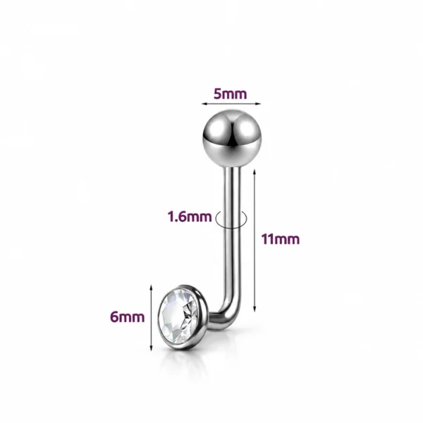 Piercing L-Bent Titane Christina VCH 14G 11 mm Piercing L-Bent Titane Christina VCH 14G 11 mm