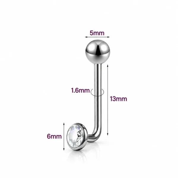 Piercing L-Bent Titane Christina VCH 14G 13 mm Piercing L-Bent Titane Christina VCH 14G 13 mm