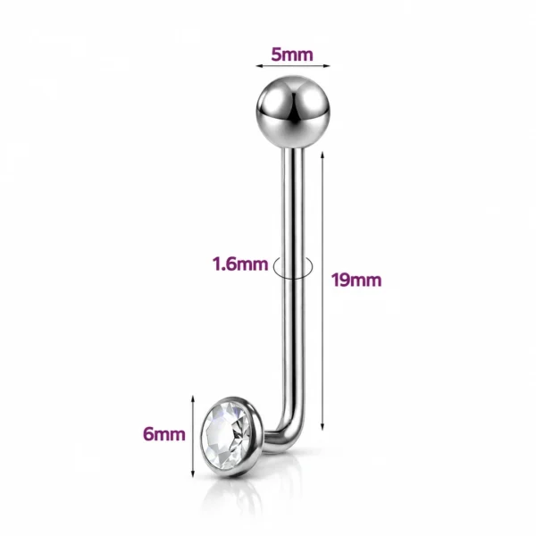 Piercing L-Bent Titane Christina VCH 14G 19 mm Piercing L-Bent Titane Christina VCH 14G 19 mm