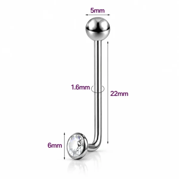 Piercing L-Bent Titane Christina VCH 14G 22 mm Piercing L-Bent Titane Christina VCH 14G 22 mm