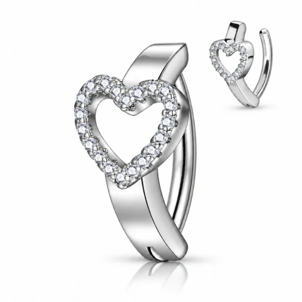 Piercing Nombril Clicker Cœur Ajouré Pavé de Zirconiums Acier 316L Piercing Nombril Clicker Cœur Ajouré Pavé de Zirconiums Acier 316L.