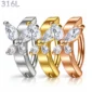 Piercing Nombril Clicker Papillon à Zirconiums Marquise.