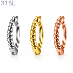Piercing Nombril Clicker Torsadé Effet Cordage.