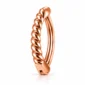 Piercing Nombril Clicker Torsadé Effet Cordage Acier Or Rose PVD