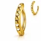 Piercing Nombril Clicker à Facettes Pyramidales Acier Doré PVD