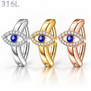 Piercing Nombril Œil Protecteur Clicker Semi-Plat.